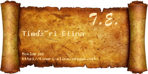 Timári Elina névjegykártya